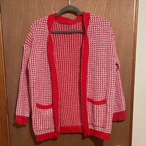 Red and White Women's Sweater